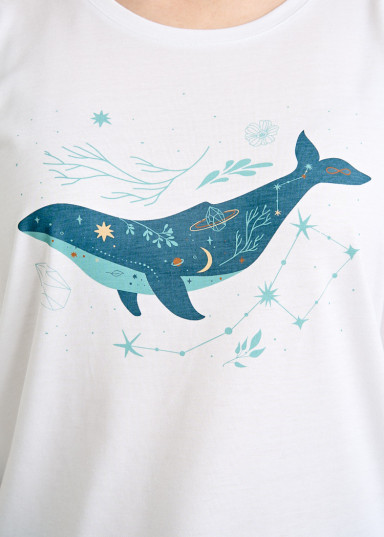 secondary image WOODSHIRT LOOSE LONGER SPACEWHALE FEMME
